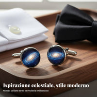 2 Pieces Galaxy Glass Cufflinks Great Gift Idea Galaxy Cufflinks Hand-Crafted