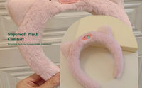 Plush Headbands, coral, For Girls, Non-Slip, Makeup Rawayines