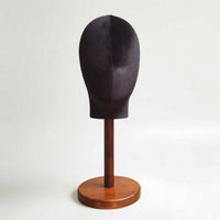 Mannequin Head with Wooden Base Countertop Head Mannequin Sturdy Hat Display Stand for Boutique Owners, Milliners