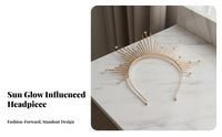 Radiant Crown Statement Piece Radiant Crown Headband Celestial Headpiece Attention-Grabbing-Catching Celestial Point