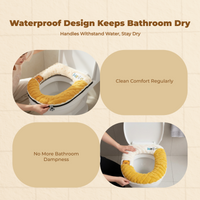 Plush Toilet Seat Cover, Thick, Cleanable, Non-Slip, Warm