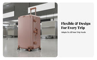 Large Capacity Hardshell Trolley Case 360-Degree Wheels Suitcase Shock Resistant Rolling Luggage Telescoping Handle for Travelers, Vacationers, Business Professionals, Vacations, Airport, Short Break Getaways