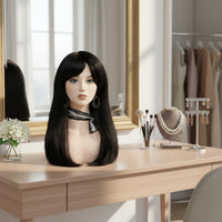 PVC Half Head Bust Easy to Arrange Hairpiece Display Head for Photo