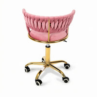 Tufted Swivel Chair Padded Seating Curved Backrest