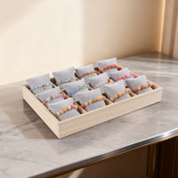 Padded Jewelry Tray 12 Compartments Accessory Storage Rectangular