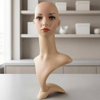 Female Mannequin Head Detachable Female Display Bust Tall Neck