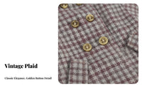 2 Pieces OB11 Doll Outfit Double-Breasted Design Plaid Doll Overcoat Coat Set Stretchy Material 1/12 Scale BJD Clothes