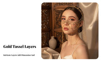 Tassel Chain Face Cover Mystical Look Crystal Tassel Face Covering Layered Chain Headpiece Ornate Costume Accessory