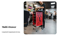 Rolling Wheels Hairdressing Tool Trolley Removable Drawers Salon Trolley Large Capacity Mobile Storage Single-Unit Multifunctional for Hairdressers, Hair Stylists, Beauty Professionals, Barbershop, Barber Shop, Spa, Home