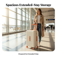 Large Capacity Hardside Suitcase Hardshell Protection Wide Handle Rolling Trunk Anti-Rupture Zipper for Travelers, Airports, Vacations