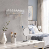 3 Pieces Jewelry Hook Strip Space Saving Necklace Hanger Clear Plastic