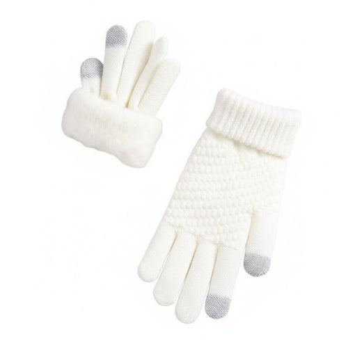 Fleece Lined Winter Gloves Elastic Wristbands Fleece Lined Warm Gloves Thermal Knit Hand Warmers Universal Fit Perfect Gift