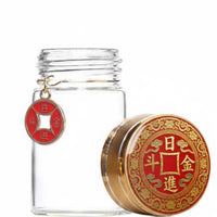 Gold Bean Savings Bottle Creative Home Decor Clear Currency Saving Jar