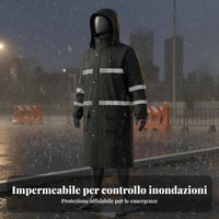 Reflective Safety Raincoat With Hood High Visibility Rain Coat Heavy Duty