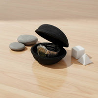 Zippered Foam Material Watch Pouch Fastener Closure Single Watch Travel Case Accessory Storage Scuff Protection Deep Concave