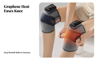 2 Pieces Heating Function Electric Knee Massager Infrared Heat Heated Vibrating Joint Wrap Adjustable Intensity Personal Care Appliance Cordless & Portable for Athletes, Relaxation