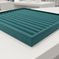 Rings Earrings Display Tray Grooved Design Jewelry Organizer Tray Space Saving for Showcase, Shop Counter
