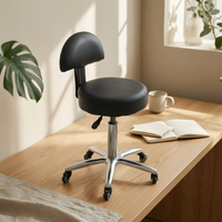 Swivel Rolling Chair Water-Resistant Padded Swivel Chair Chrome Metal