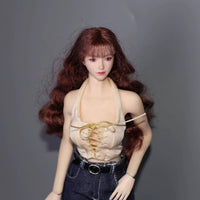 1/6 Doll Crop Top Stretch Material Tied Corset Vest Ice Silk Feel