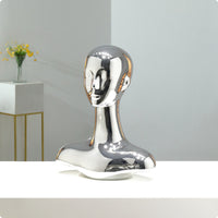 Jewelry Bust Stand Electroplated Finish Hat Display Bust Luxury Look Hairpiece Display Stand