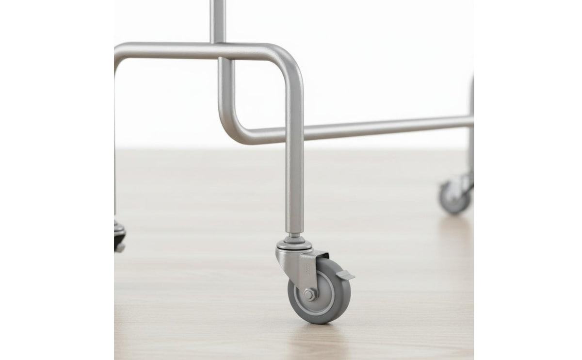 With Wheels Rolling Clothes Rack Rust-Proof Mobile Garment Stand Heavy Duty Freestanding Clothes Hanger Minimalist Design for Boutique