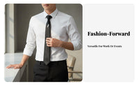 Crown Embroidered Tie Easy to Wear Fastener Necktie Pre-Tied Slim Tie Fashionable Design Pre-Tied Slim Necktie Wrinkle Resistant