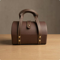 PU Leather Bracelet Box Stitched Closure Bracelet Small Storage Organizer Mobile Jewelry Storage Case