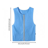 Sleeveless Cooling Vest Uncovered Armholes Zipper Cooling Vest for over Clothing