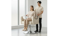 Heavy-Duty Base Hydraulic Salon Chair Ergonomic Design Swivel Barber Chair Waterproof Upholstery Comfortable Armrests for Hair Stylists, Barbers, Beauty Parlor
