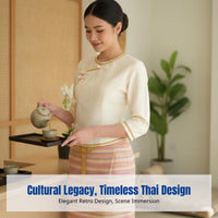 Dai Costume, Thai-Inspired Workwear, Xishuangbanna Tea Dress, Elegant Photo Uniform