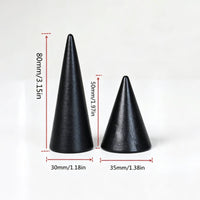 Black Wooden Rings Stand Sleek Finish Cone Rings Holder Sturdy Jewelry Photography Cone for Photographers