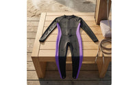 Full Body Rash Guard Built-in Padding Zip Front Swimsuit Long-Sleeve Swimsuit Shaping Look Swimwear Color Block for Swimming