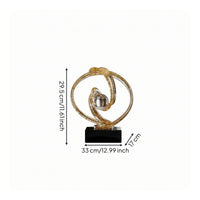 Decorative Tabletop Ornament Intertwined Frame Glitter Circle Sculpture