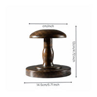Wooden Hat Stand Stable Base Dome Top Hairpiece Holder Multi-Purpose