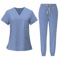 Short Sleeve Medical Scrubs Wrinkle Resistant Gender-Neutral Nursing Attire