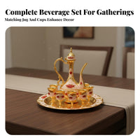 8 Pieces Vintage Metal Drinks Set Luxury Design European Design Vintage Drink Set Home Decoration for Wedding, Hotel