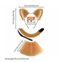 Ears Headband and Tail Set Cute Design Soft Costume Set Super Soft Furry Animal Ears Headband for Kids, Cosplayers, Halloween