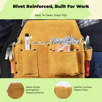Double-tier leather nail pouch
