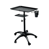 Height Adjustable Salon Tray Stable Base Mobile Beauty Trolley Tray Easy to Clean for Barbershop