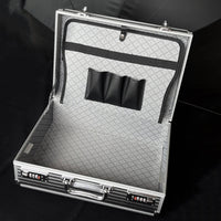 Rolling Beauty Suitcase Double-Opening Aluminum Makeup Case Hard Shell