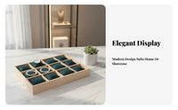 Jewelry Tray with Pillows Elegant Appearance 12-Compartment Jewelry Display Tray Bracelet Holder with Pillows Scuff Protection
