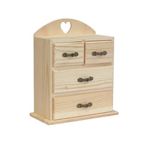 Wood Desk Organizer with Drawers Sturdy Makeup Storage Box Space-Saving