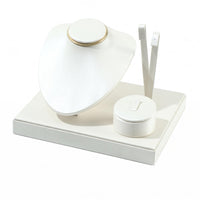Countertop Jewelry Organizer Brushed Texture Jewelry Mannequin Leather-Like