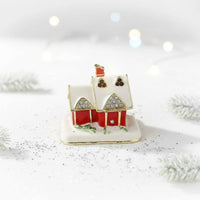 Christmas House Jewelry Box Decorative Winter House Jewelry Holder Box