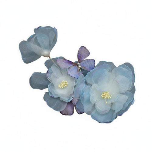 Lustrous Bead Lotus Crown Vintage Design Traditional Chinese Attire Hair Accessory Gauze Flower Headdress Celestial Ancient