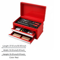 Three-Tier Storage Box Painted Finish 3 Tray Tool Chest Long-Lasting