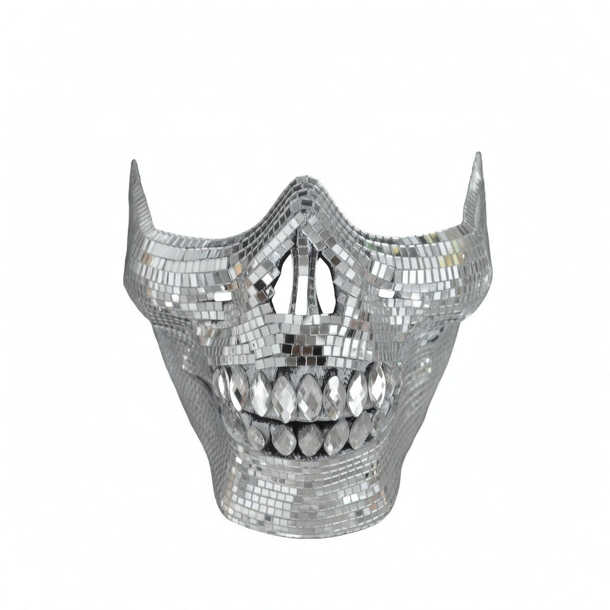 Horned Skull Mask Mosaic Costume Accessory Handmade