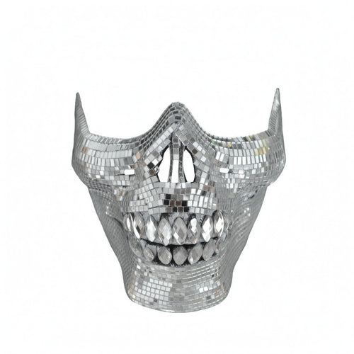 Horned Skull Mask Mosaic Costume Accessory Handmade
