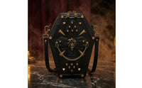 Crossbody Bag with Shoulder Strap Edgy Casket-Shaped Bag Eye-Catching for Goths