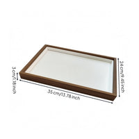 Wood-Grain Jewelry Tray Beige Household Organizer Simple